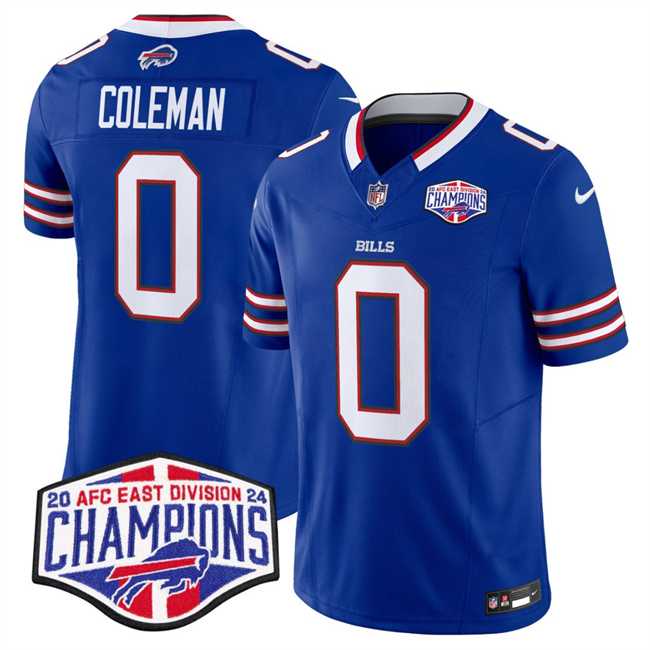 Mens Buffalo Bills #0 Keon Coleman Royal F.U.S.E. 2024 AFC East Division Champions Vapor Limited Stitched Jersey